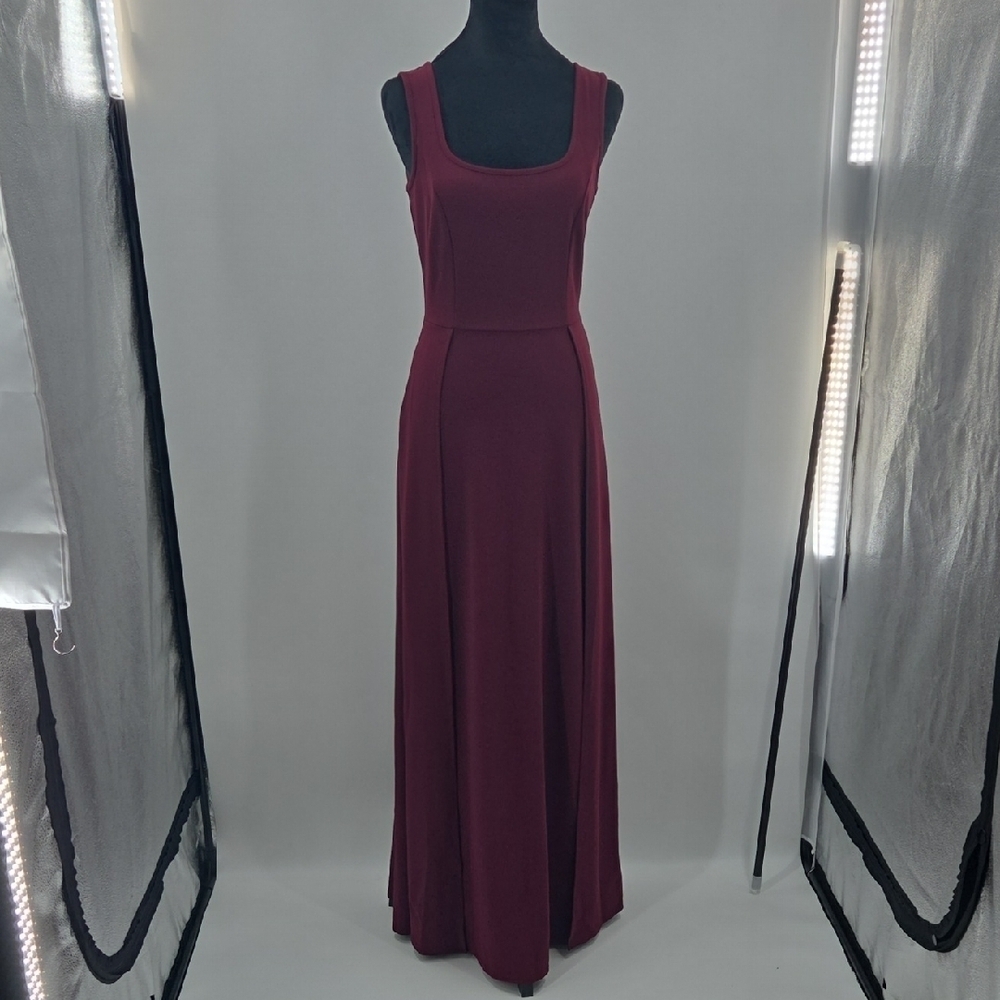 Chic Plum Maxi Dress With Dual Side Slits NWT